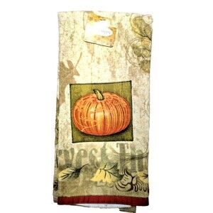 Pumpkin Harvest Thyme Kitchen Towel 1-Pc Fall Autumn Leaves Holiday Gift NEW